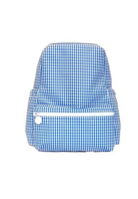 Royal blue gingham TRVL Backpacker bag