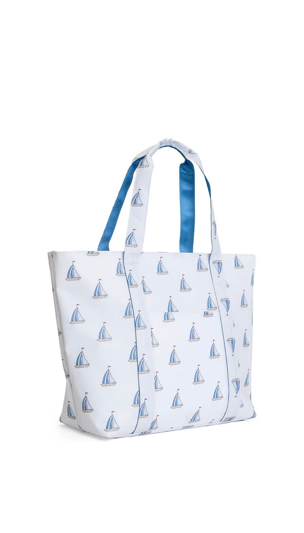Sail boat print TRVL jumbo tote bag