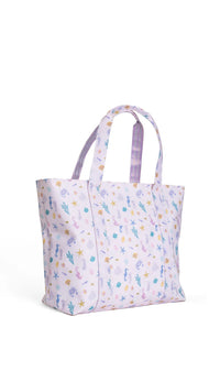 Pink seaside gingham TRVL jumbo tote bag