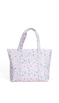 Pink seaside gingham TRVL jumbo tote bag