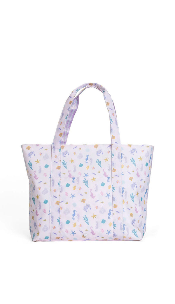 Pink seaside gingham TRVL jumbo tote bag