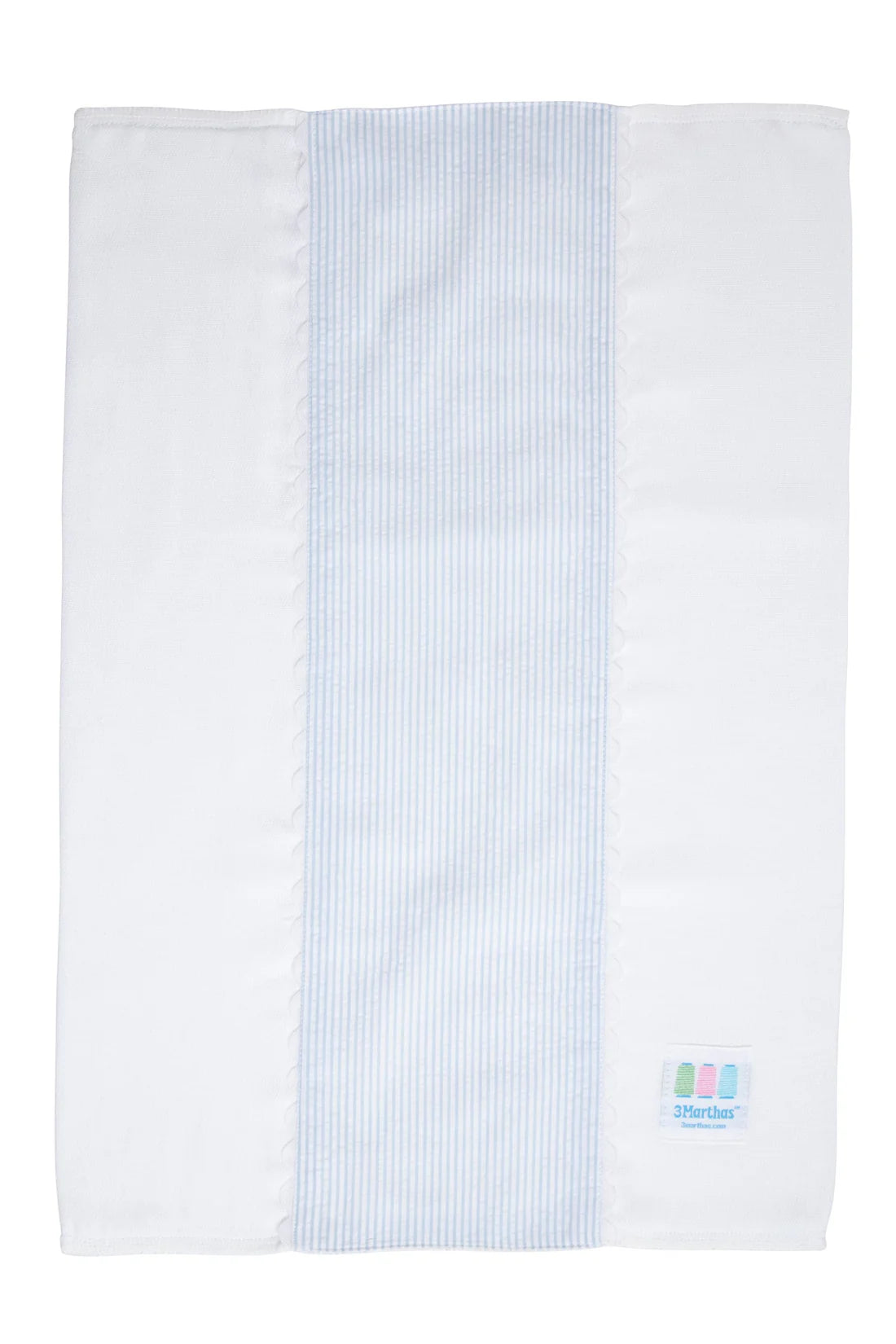 Blue seersucker stripe fancy fabric burp cloth for baby