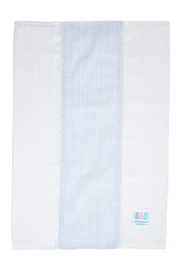 Blue seersucker stripe fancy fabric burp cloth for baby