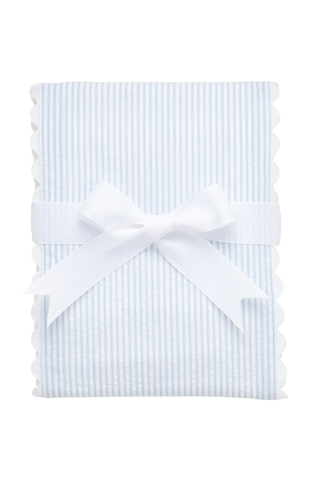 Blue seersucker stripe fancy fabric burp cloth for baby