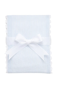 Blue seersucker stripe fancy fabric burp cloth for baby
