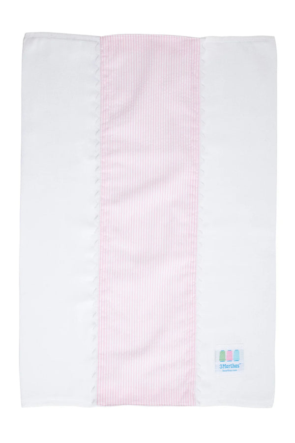 Pink seersucker stripe fancy fabric burp cloth for baby