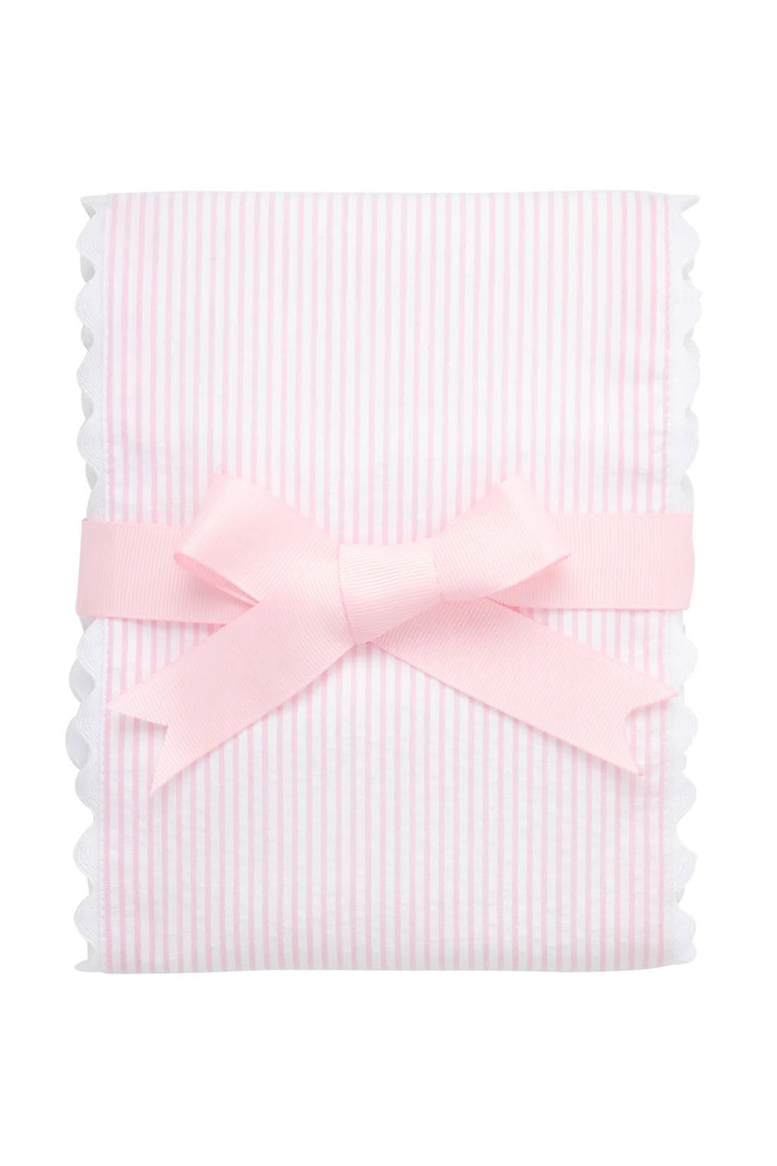 Pink seersucker stripe fancy fabric burp cloth for baby