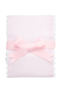 Pink seersucker stripe fancy fabric burp cloth for baby