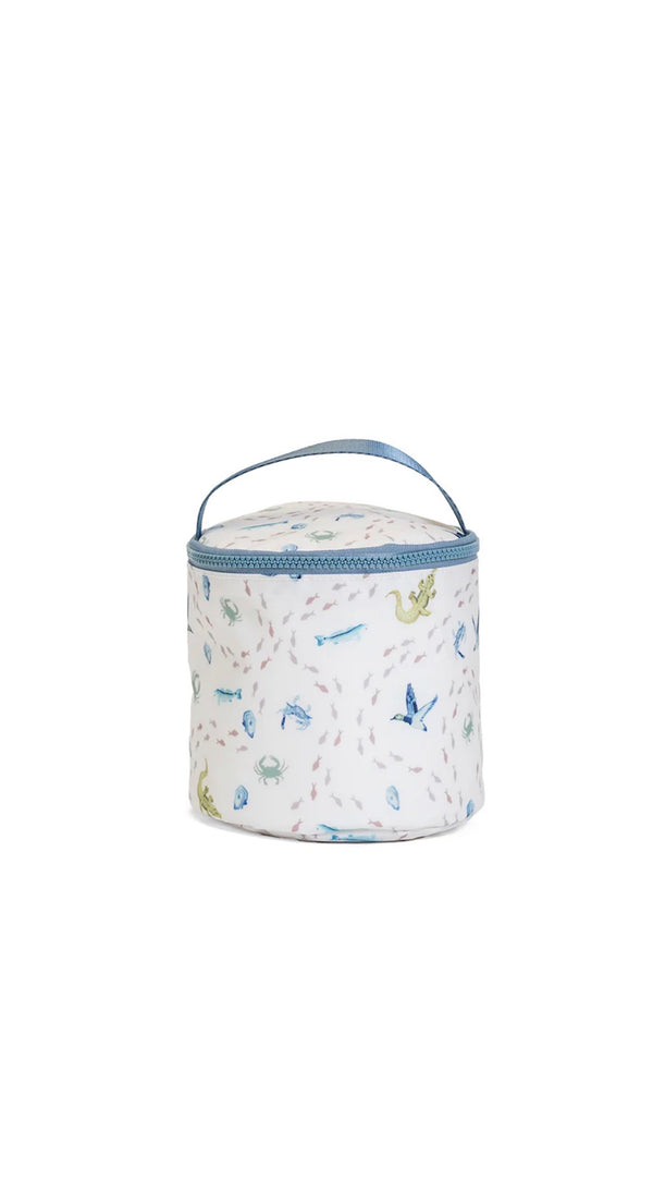 Blue coastal tides print TRVL snack bag