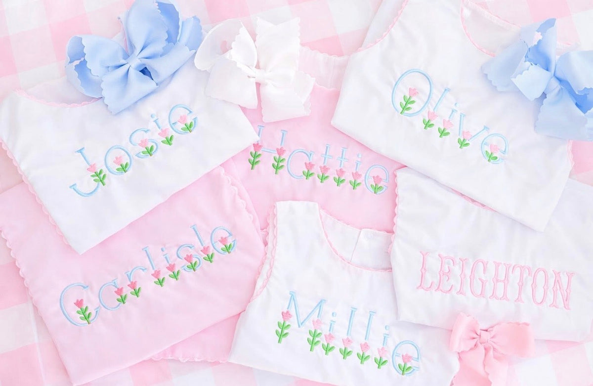 Swing Back Diaper Set- Pink with White Trim-PRE-ORDER- LATE MAY