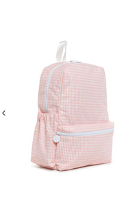Taffy pink gingham TRVL Backpacker bag