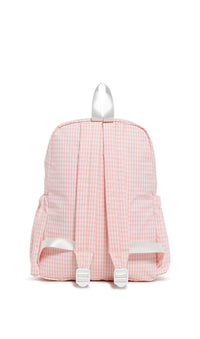 Taffy pink gingham TRVL Backpacker bag