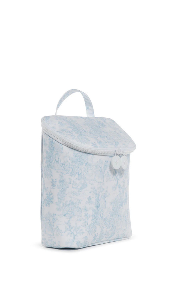 Floral-patterned lunch bag on a white background
