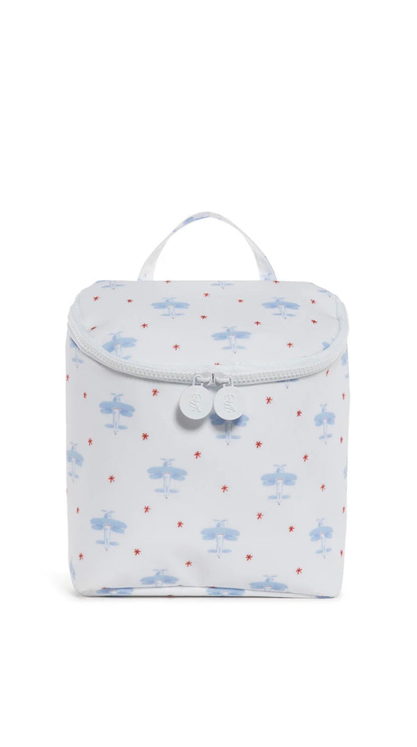 Airplane Patterned bag with a strap on a white background
