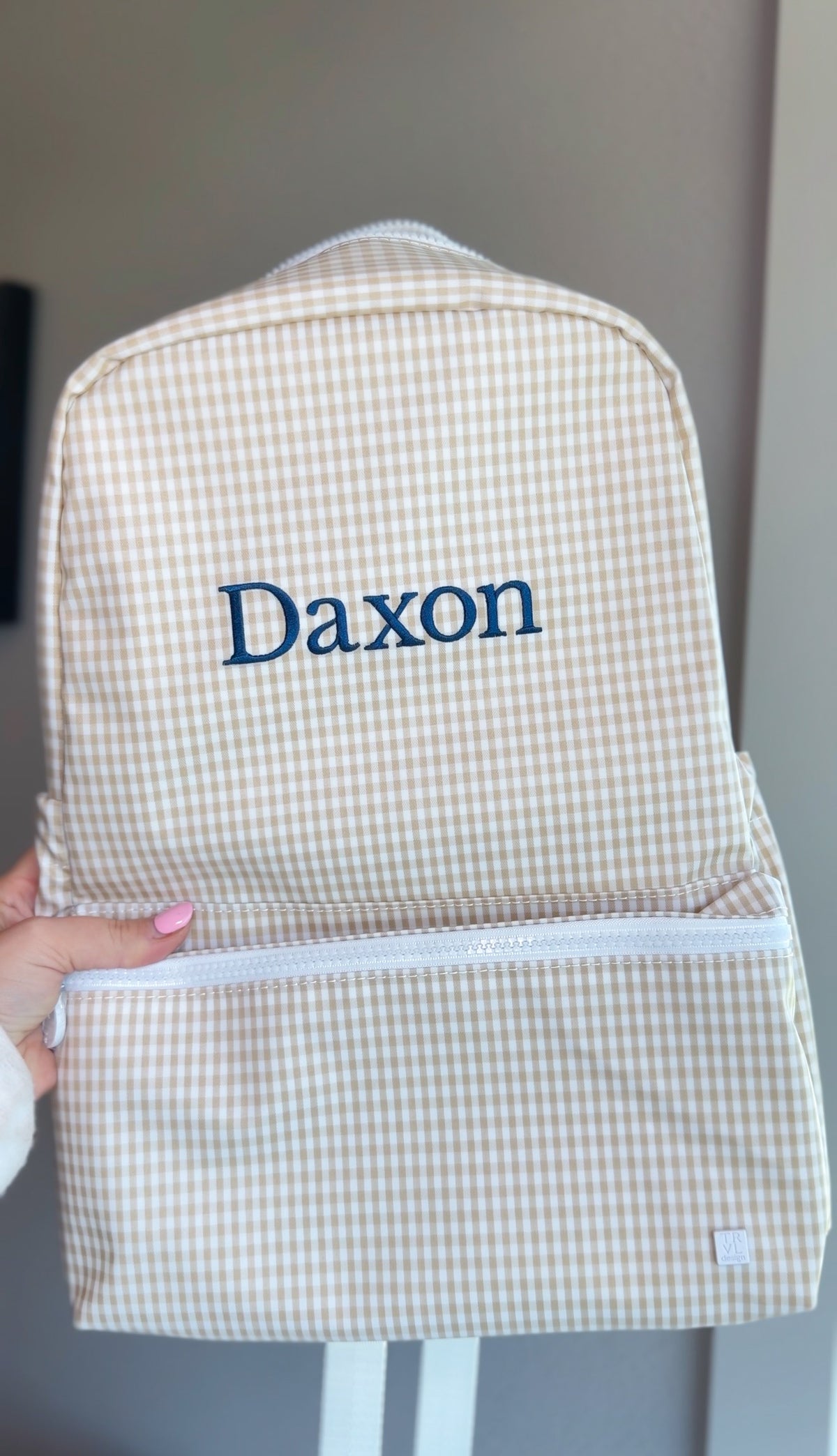 TAN GINGHAM BACKPACKER
