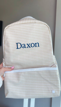 TAN GINGHAM BACKPACKER