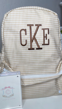 TAN GINGHAM BACKPACKER