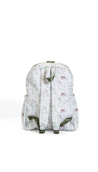 Green hunting dog print TRVL Backpacker bag