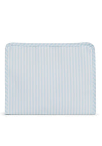 Blue Pimlico stripe TRVL Roadie pouch, available in medium and large