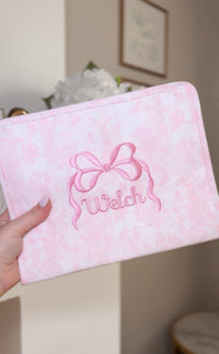 pink bunny toile bow frame