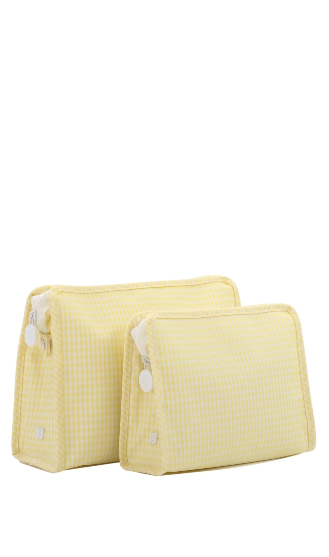 Buttercup yellow gingham TRVL Roadie pouch