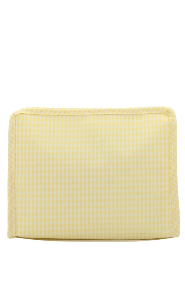 Buttercup yellow gingham TRVL Roadie pouch