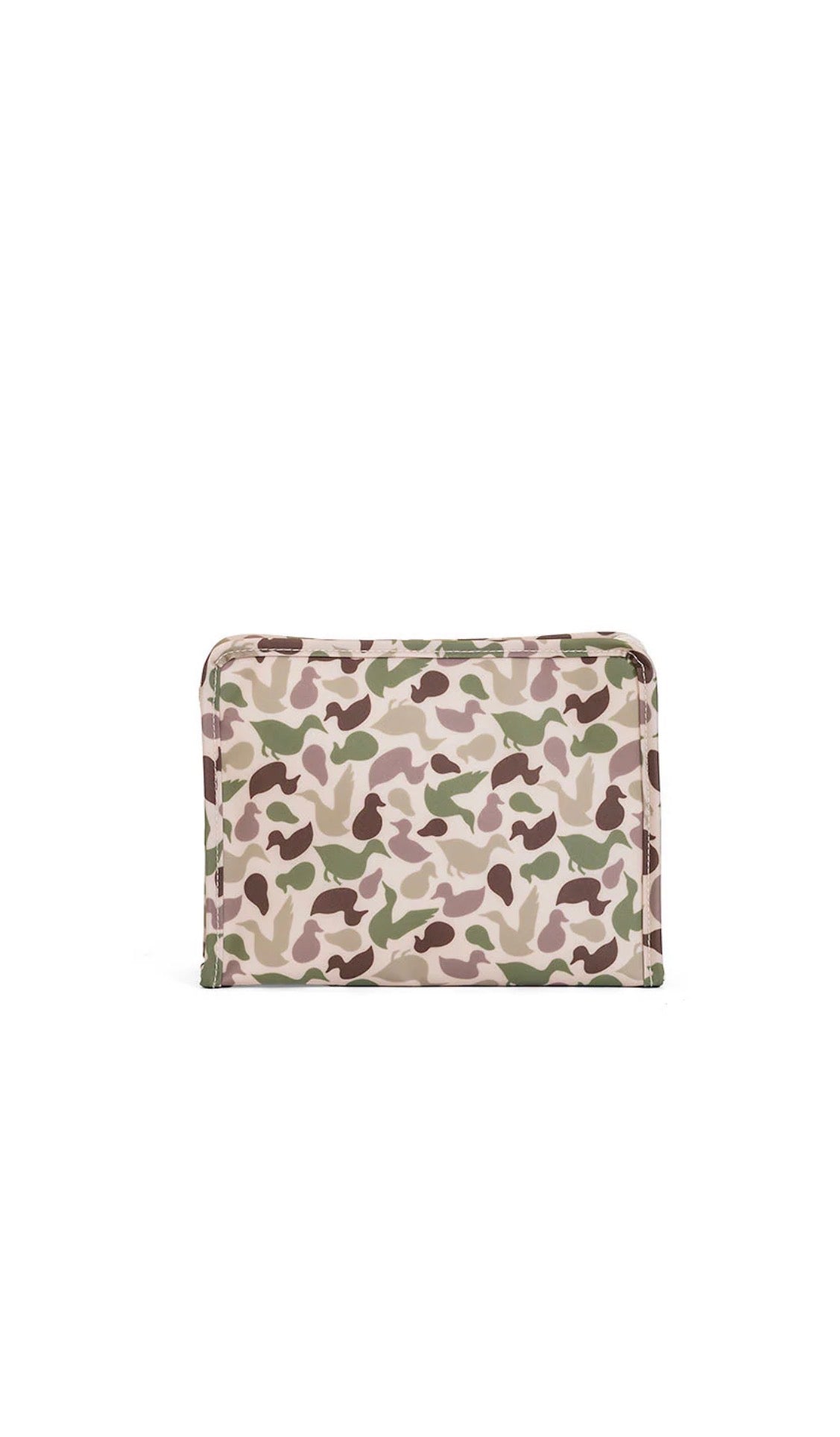 Green camo decoy duck print TRVL Roadie pouch