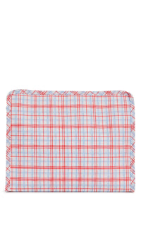 Red plaid TRVL Roadie pouch
