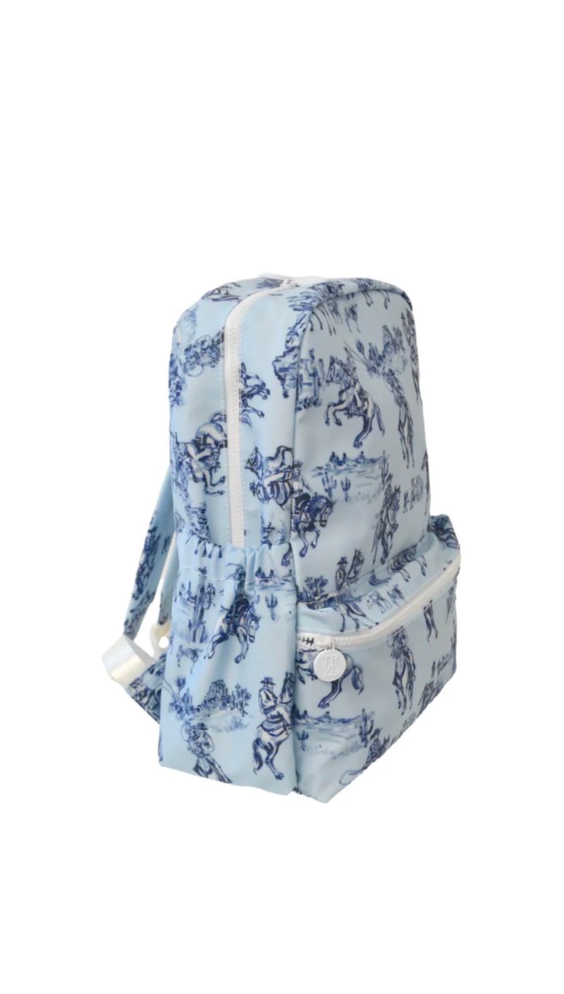Blue cowboy toile TRVL Backpacker bag