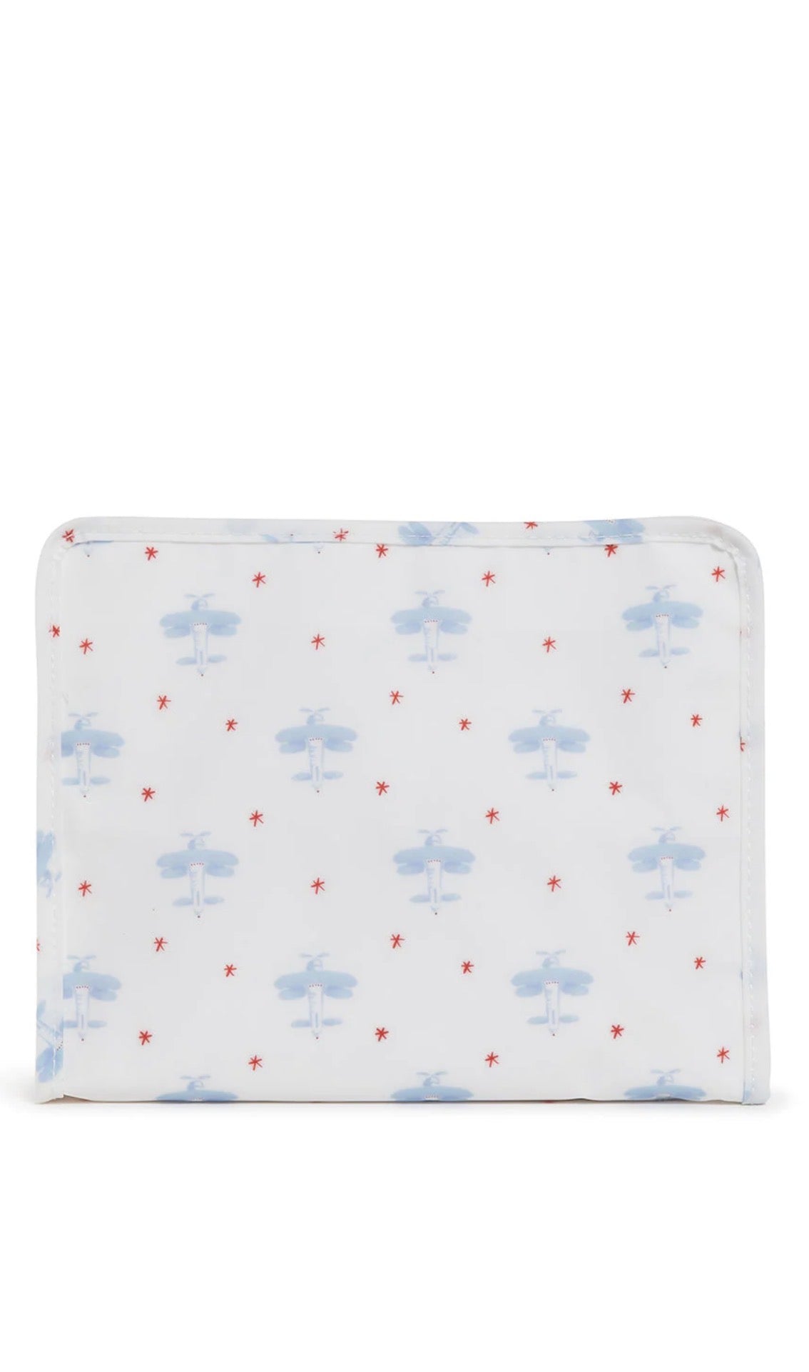 Pouch  with airplane pattern on a white background