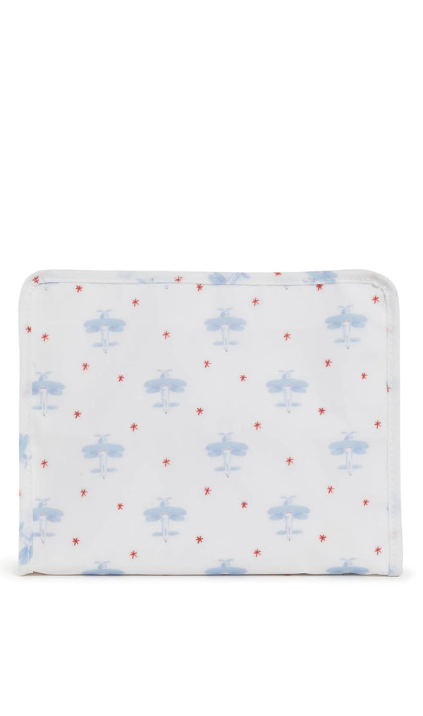 Pouch  with airplane pattern on a white background