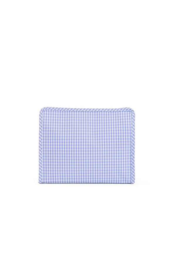 Lilac gingham TRVL Roadie pouch