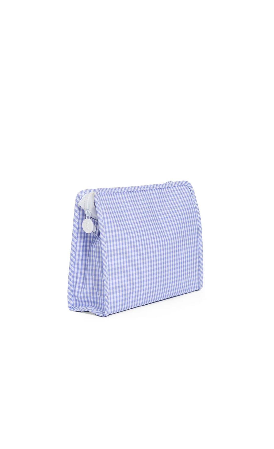 Lilac gingham TRVL Roadie pouch