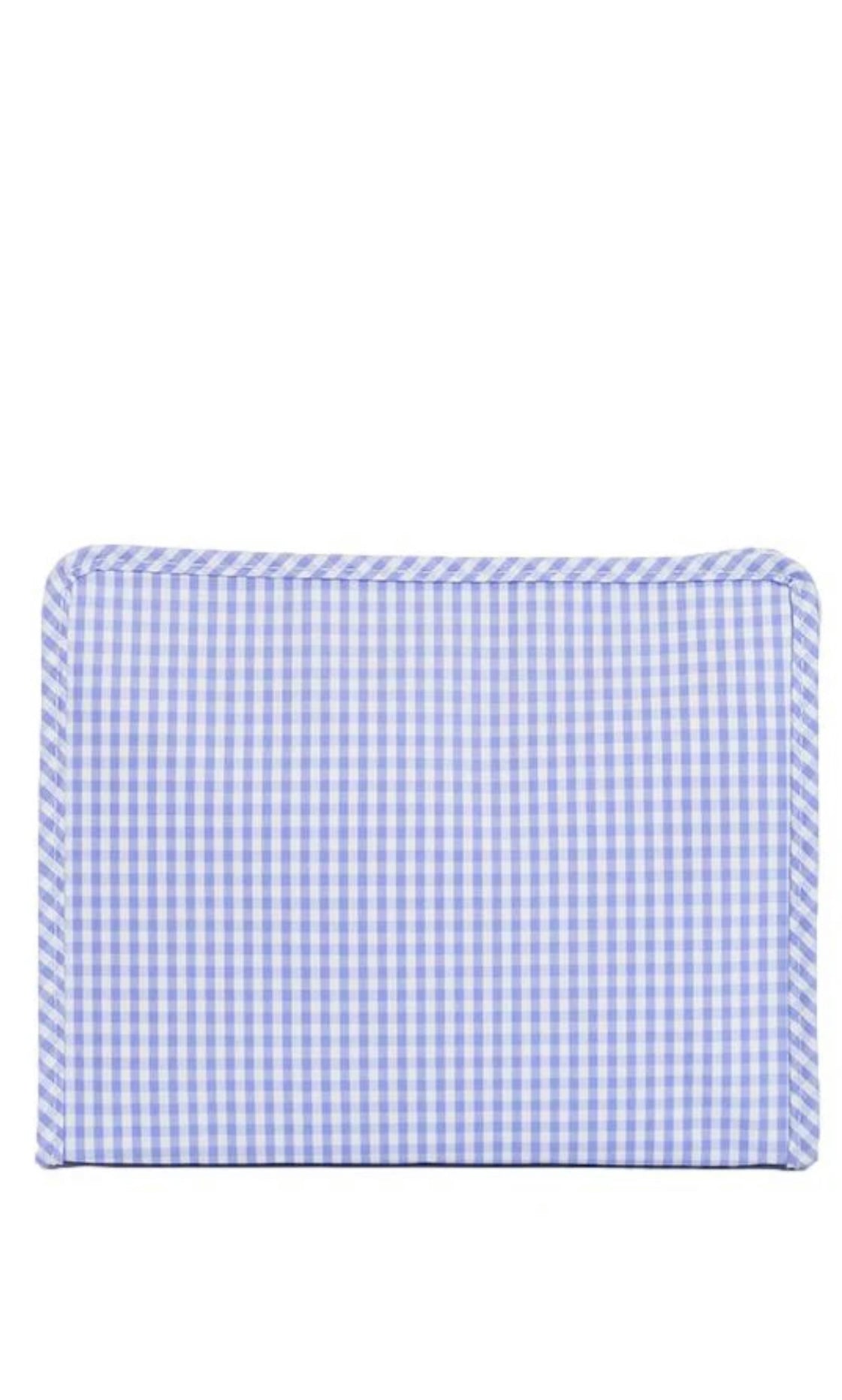 Lilac gingham TRVL Roadie pouch