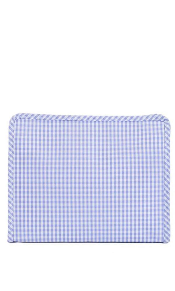 Lilac gingham TRVL Roadie pouch