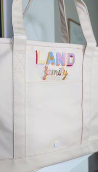 TRVL MAXI TOTE NATURAL COATED CANVAS