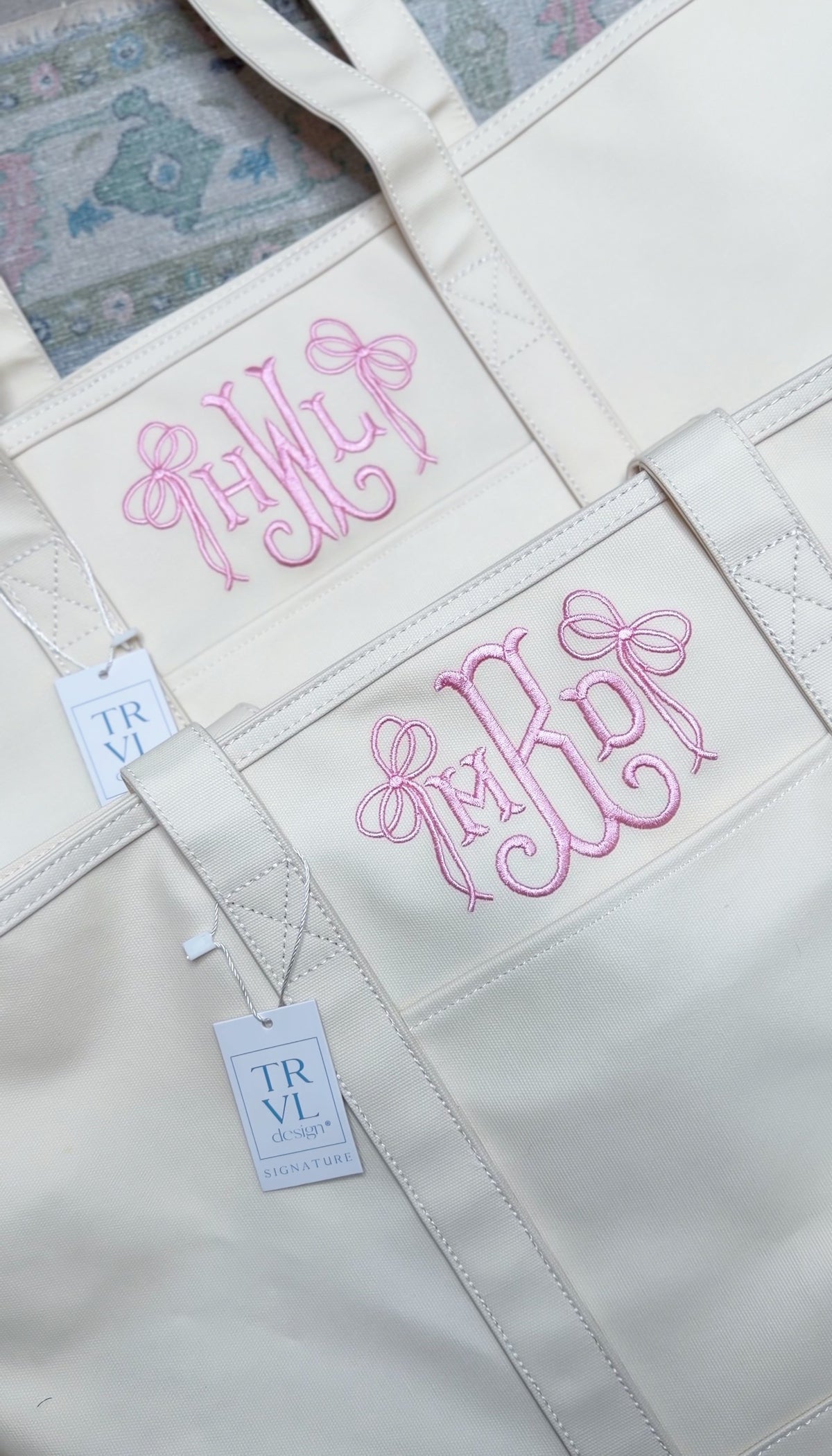 TRVL MAXI TOTE NATURAL COATED CANVAS