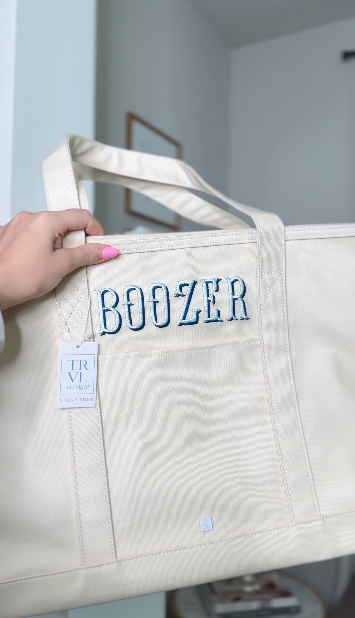 TRVL MAXI TOTE NATURAL COATED CANVAS
