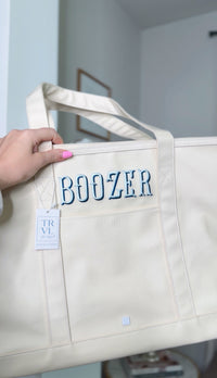 TRVL MAXI TOTE NATURAL COATED CANVAS