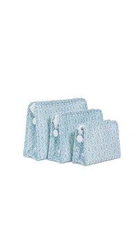 Blue petite fleur floral TRVL Roadie pouch