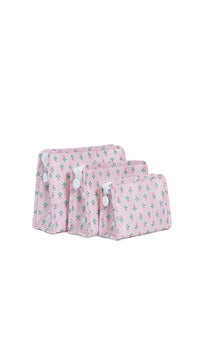 Pink petite fleur floral TRVL Roadie pouch