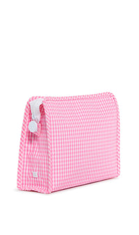 Pink gingham TRVL Roadie pouch