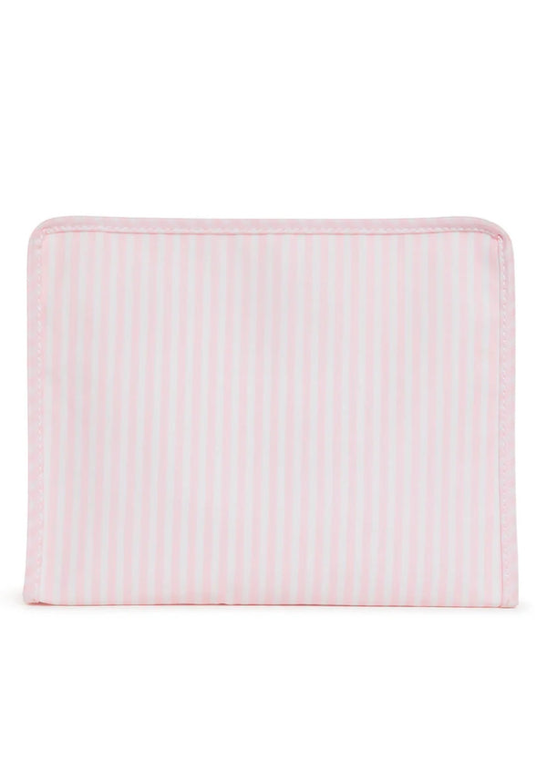 Pink Pimlico stripe TRVL Roadie pouch, available in medium and large