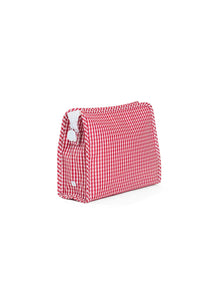Red gingham TRVL Roadie pouch