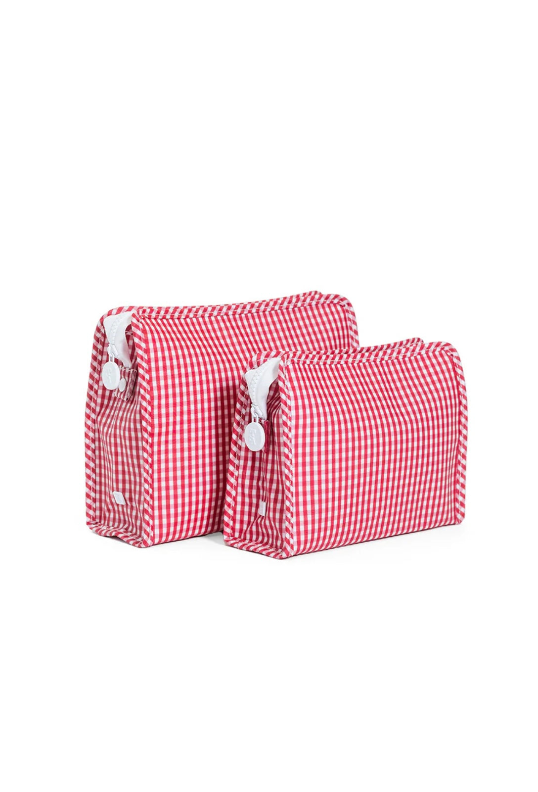 Red gingham TRVL Roadie pouch