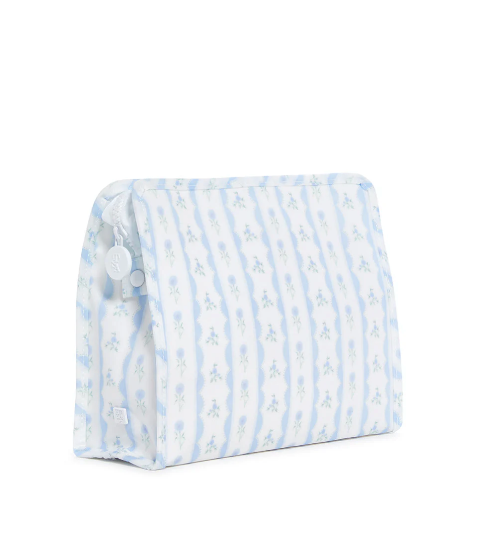 Blue ribbon floral TRVL Roadie pouch