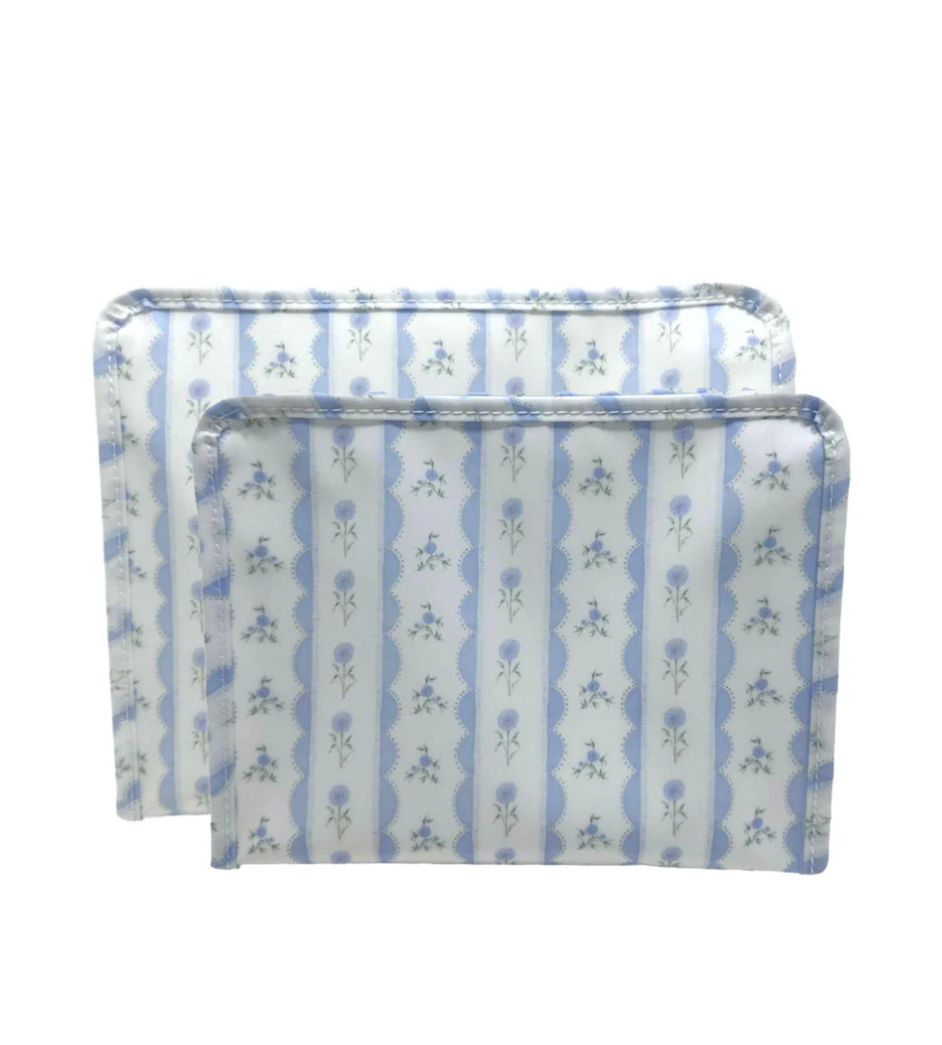 Blue ribbon floral TRVL Roadie pouch