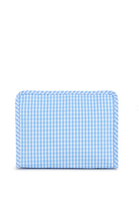 Sky blue gingham TRVL Roadie pouch