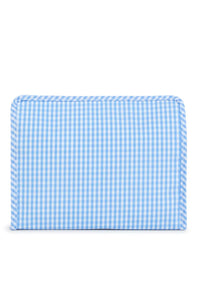 Sky blue gingham TRVL Roadie pouch