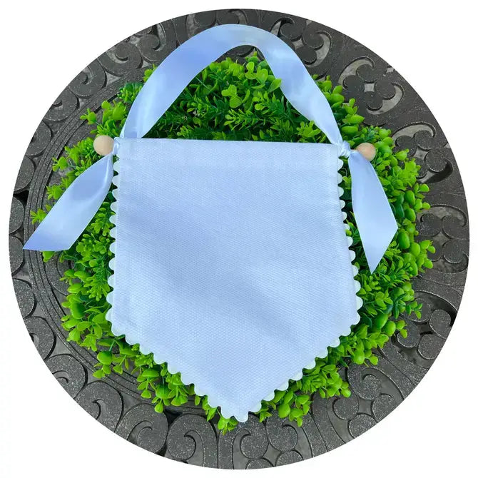 White cotton pique baby name banner